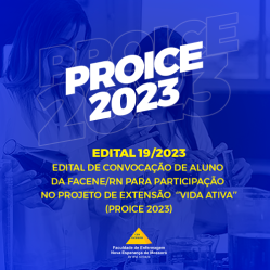 Edital para o projeto de extensão “Vida Ativa” PROICE 2023