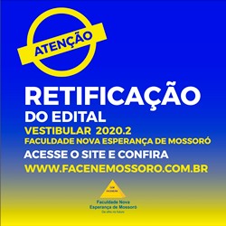 VESTIBULAR DE MEDICINA 2020.2 DA FACENE/RN – RETIFICAÇÃO DO EDITAL
