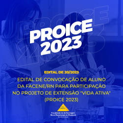 NEIC divulga o Edital 20/2023 vaga remanescente do projeto de extensão: “VIDA ATIVA”
