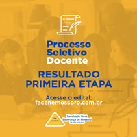 A FACENE/RN divulga o resultado da 1ª etapa do edital de seleção docente.
