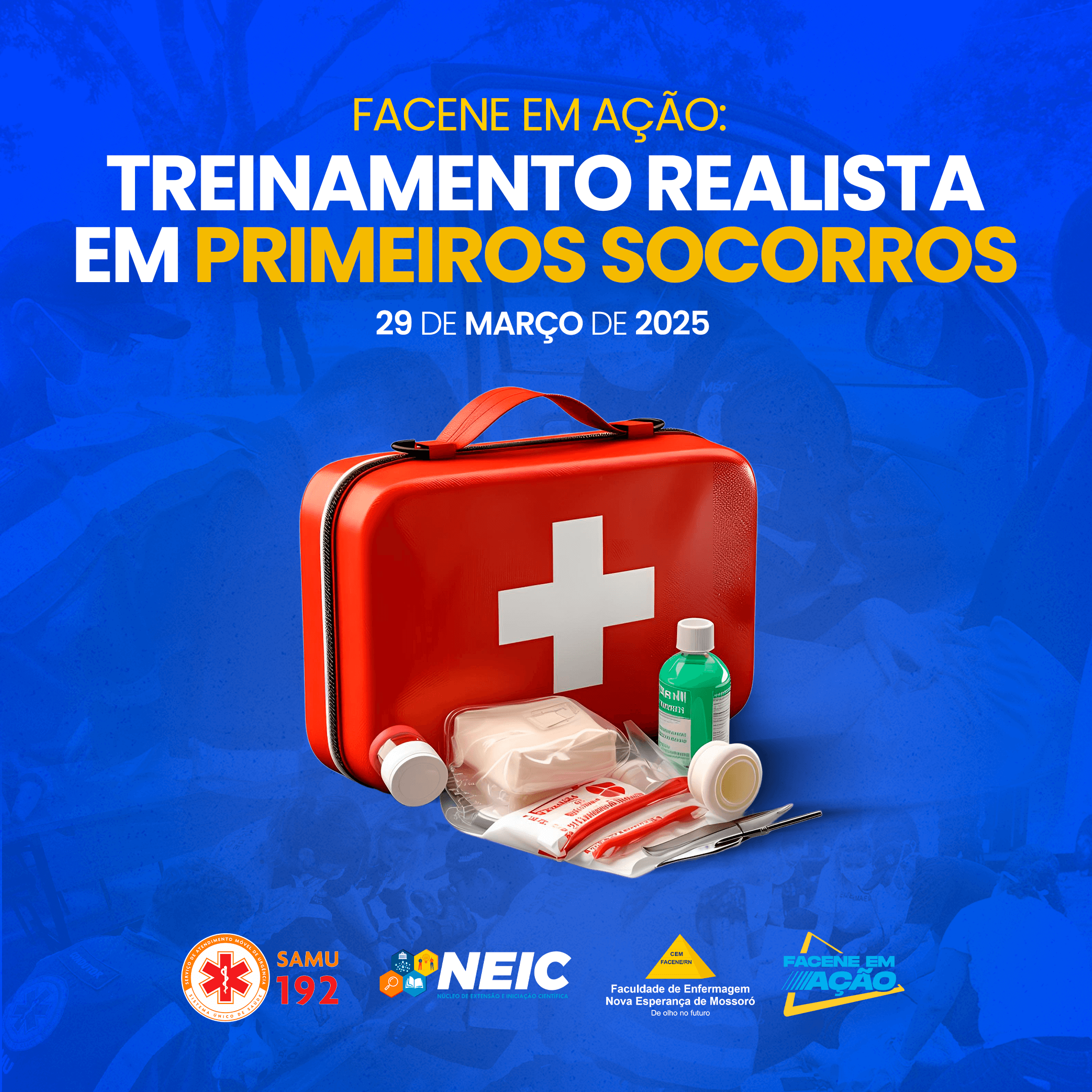 O Núcleo de Extensão e Iniciação Científica (NEIC) tem a satisfação de anunciar o edital para inscrições no Treinamento Realista em Primeiros Socorros!