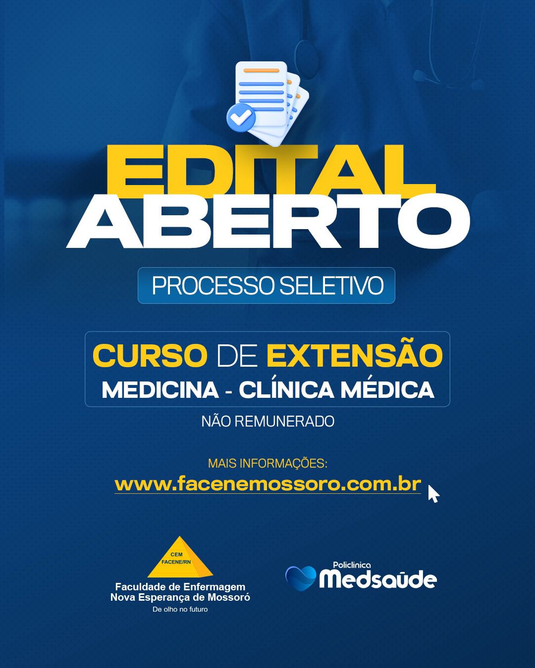 PROCESSO SELETIVO PARA CURSO DE EXTENSÃO – MEDICINA - CLÍNICA MÉDICA
