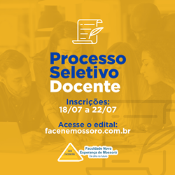 EDITAL Nº 21/2019 PROCESSO SELETIVO PARA DOCENTE DA FACULDADE DE ENFERMAGEM NOVA ESPERANÇA – FACENE