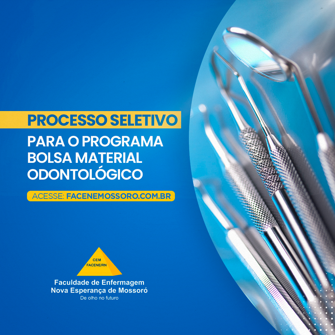 Está aberto o edital para o processo seletivo do Programa Bolsa Material Odontológico