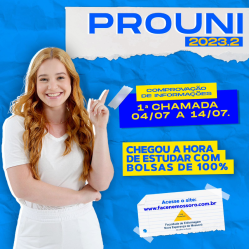 Data de divulgação para primeira chamada do ProUni 2023.2