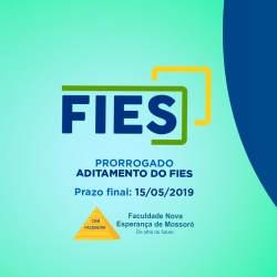 PRORROGADO O PRAZO PARA REALIZAÇÃO DO ADITAMENTO DE RENOVAÇÃO DO FIES