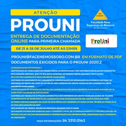 VOCÊ JÁ PODE CONFERIR O RESULTADO DA 1° CHAMADA DO PROUNI 2020.2.