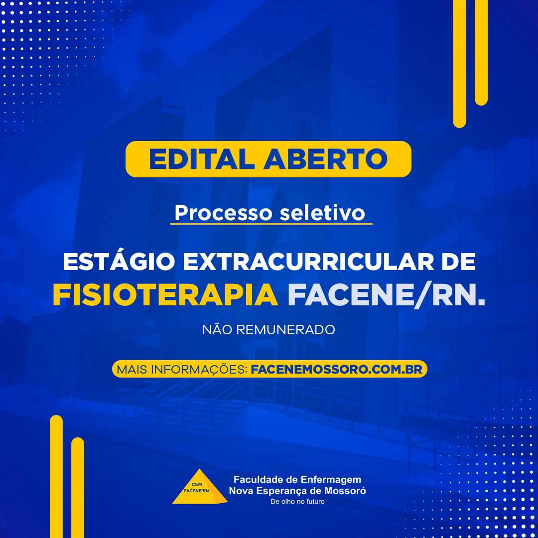 Inscrições abertas para o processo seletivo do estágio extracurricular não remunerado
