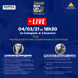 LIVE DE LANÇAMENTO IMERSÃO QUALIFICA DE ODONTOLOGIA COM O TEMA: “IMPORTÂNCIA DOS EXAMES COMPLEMENTARES NA ODONTOLOGIA”.