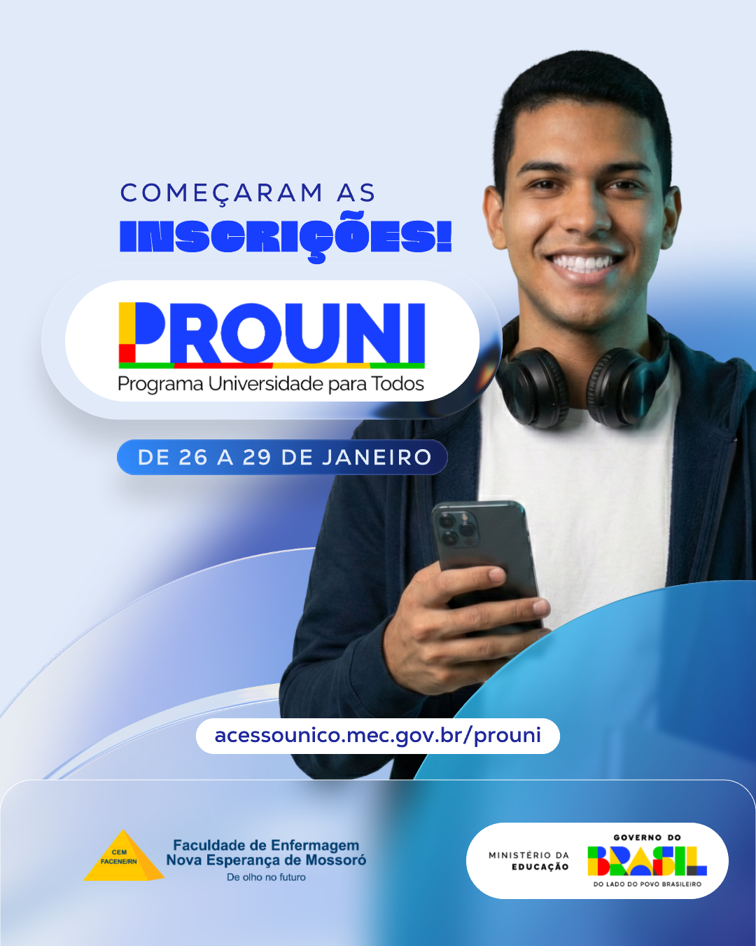 Estão abertas as inscrições para o PROUNI, e essa pode ser a sua chance de ingressar no ensino superior com bolsa integral (100%).